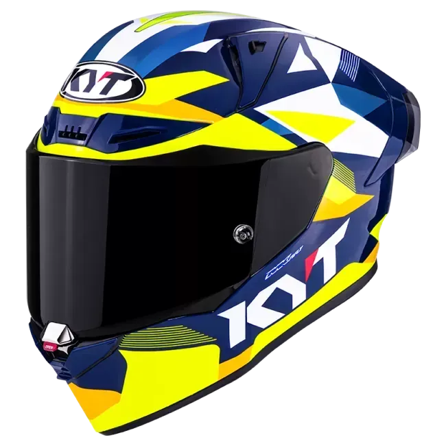 Casco KYT R1R DIAMOND BLUE/YELLOW
