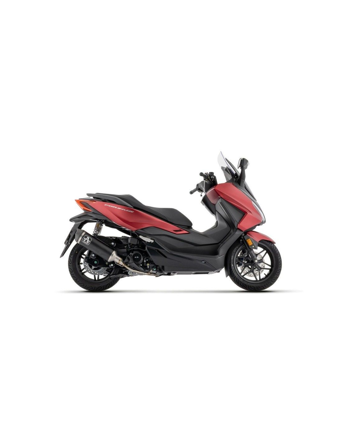 Sistema completo Arrow racing con silencioso Urban de aluminio Dark con fondo de acero negro para Honda Forza 350