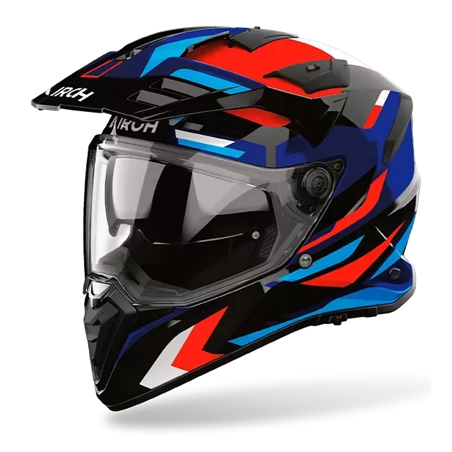 Casco Airoh BADX-X GLITCH BLUE/RED GLOSS