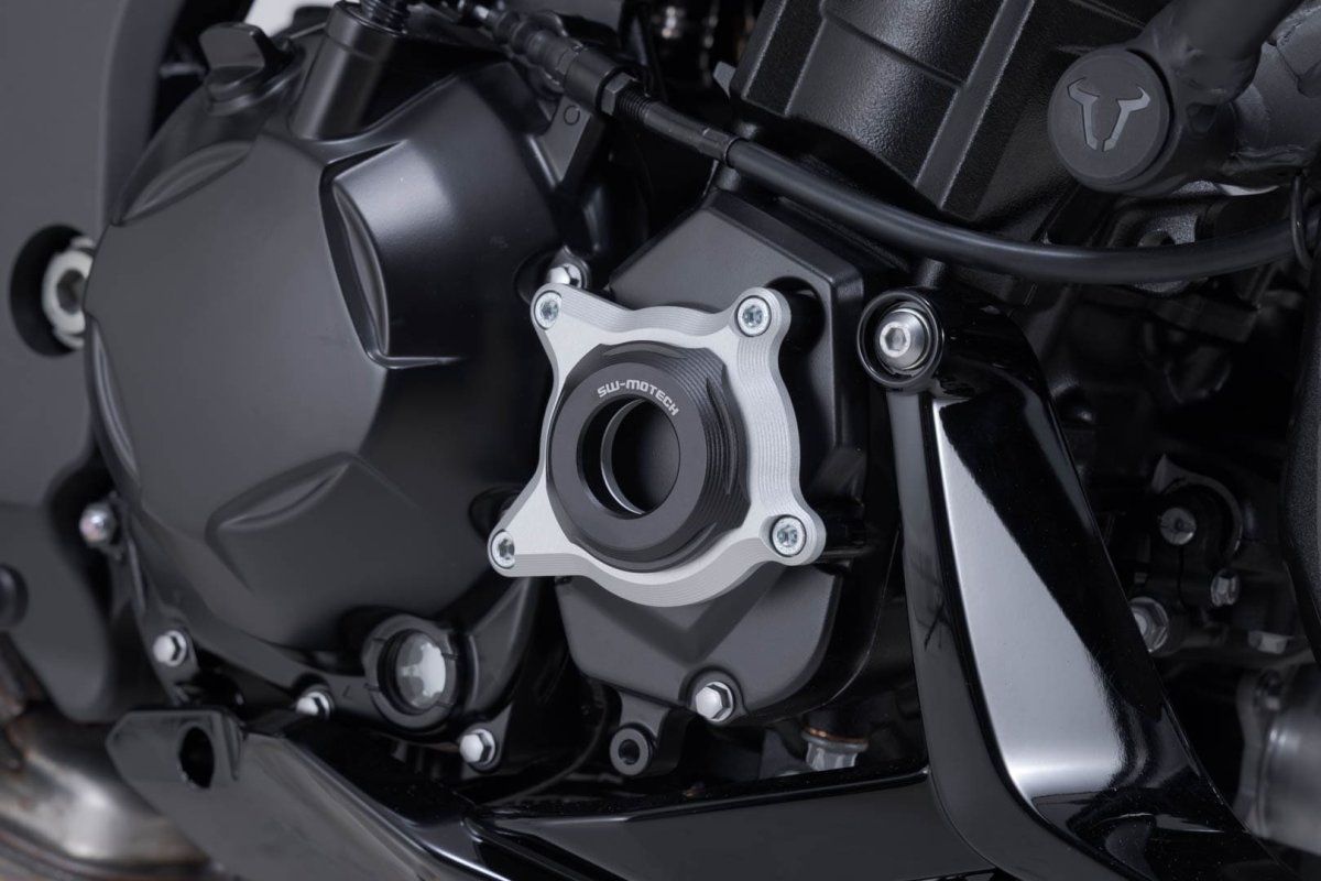 Tapa protectora del motor SW Motech en negro / plata para KAWASAKI Z 1100 / SE 25-26