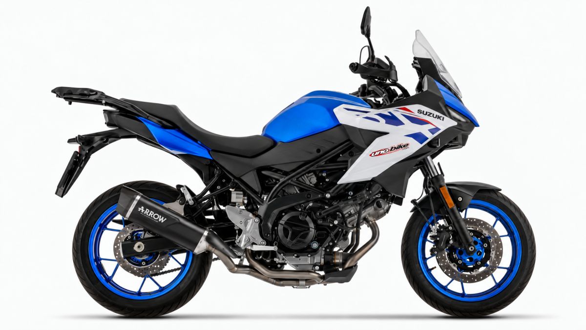 Escape ARROW Indy Race homologado en aluminio negro para SUZUKI SV-7GX 2026 Escape ARROW Indy Race homologado en aluminio negro para SUZUKI SV-7GX 2026