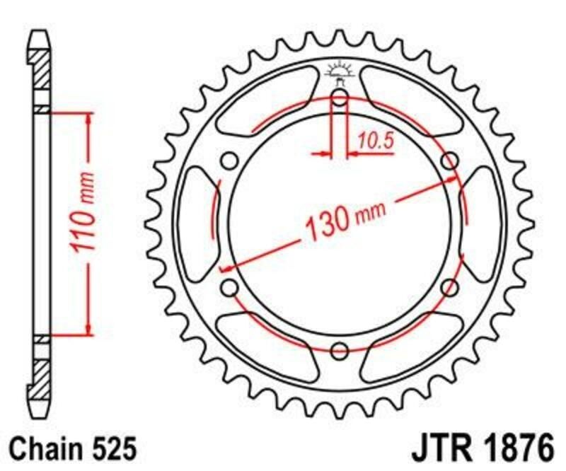 Kit cadena EK/JT 525SRX2 16/43-108 - corona standard para YAMAHA XSR 700 ABS