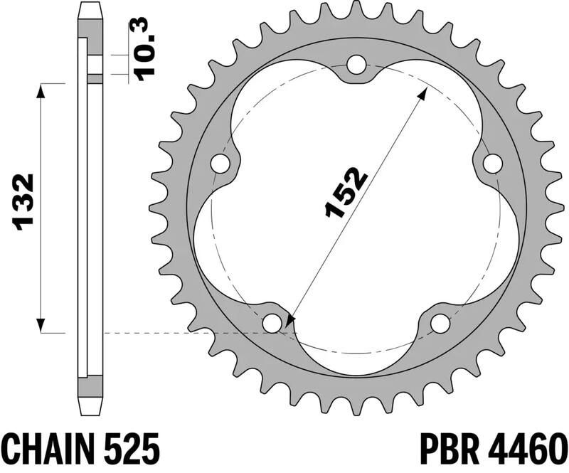 Kit cadena EK/PBR 525ZVX3 15/41-112 - corona standard para MV AGUSTA BRUTALE 1000 RR / RS