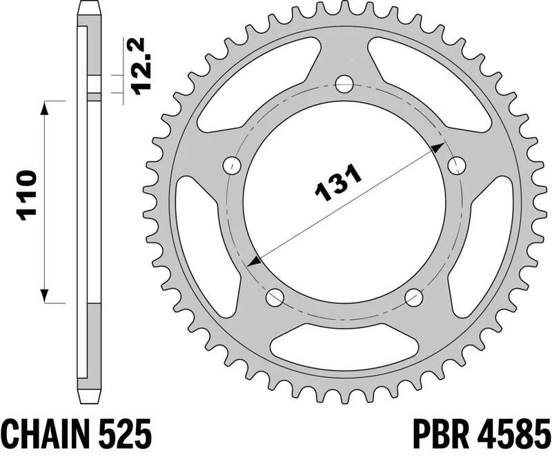 Kit cadena EK/PBR 525MVXZ2 17/45-118 - corona standard para BMW S 1000 RR