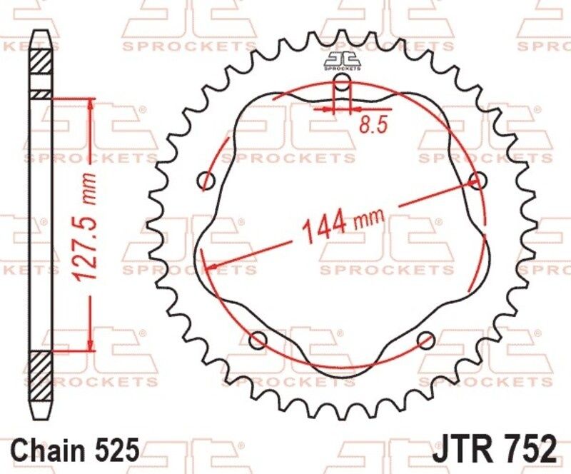 Kit cadena EK/JT 525ZVX3 15/43-104 - corona standard para DUCATI 998 MONSTER S4R