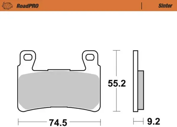 Pastillas de freno metálicas sinterizadas RoadPro MOTO-MASTER BRAKE PAD, FRONT, ROAD PRO SINTER RH