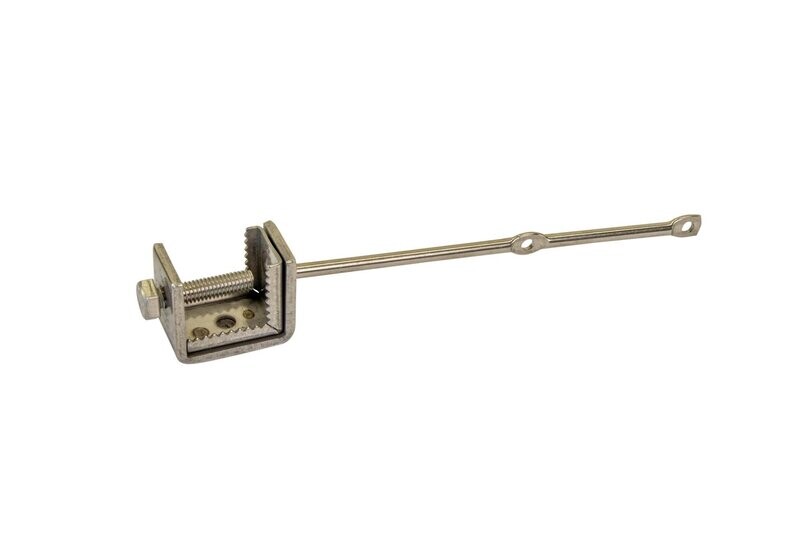 Beam Clamp Single Post 2 Holes Stainless Steel - 10 per bag, SQU 02020