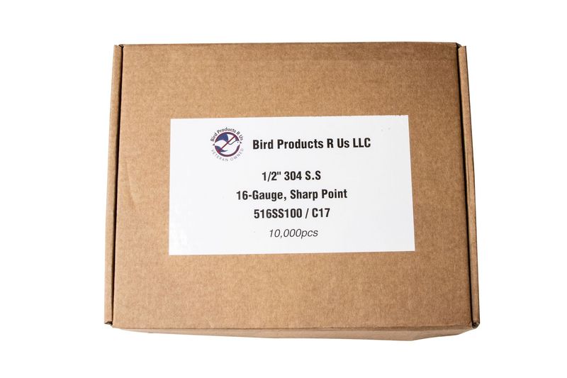 Pneumatic Hog Rings 1/2 Inch S.S.  10,000 pcs Per Box