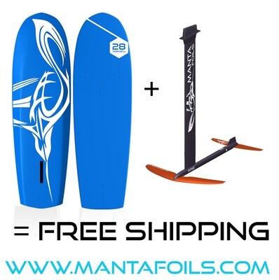 Manta mono Kitefoil + freeride 28 board + 40cm mast + 65cm mast Special Starter deal