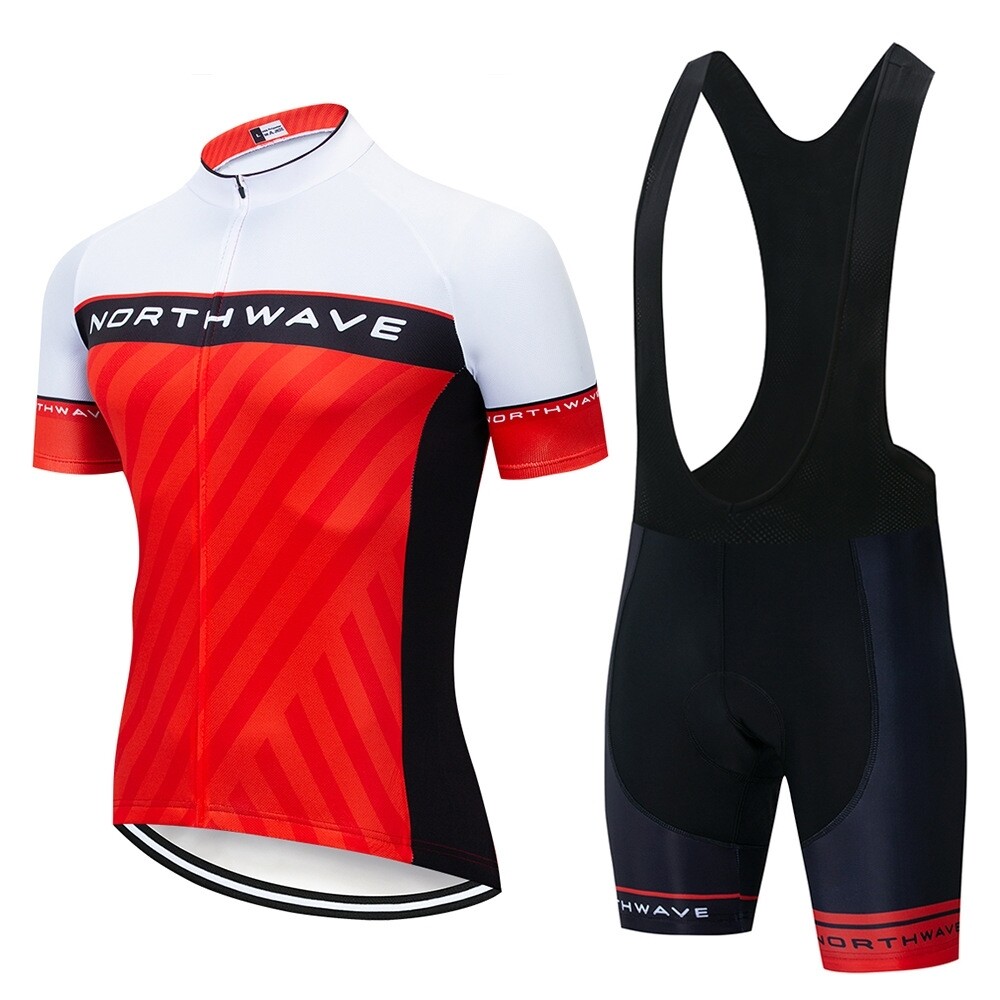 North Wave Red, White and Black 3 Tone Cycling Set
