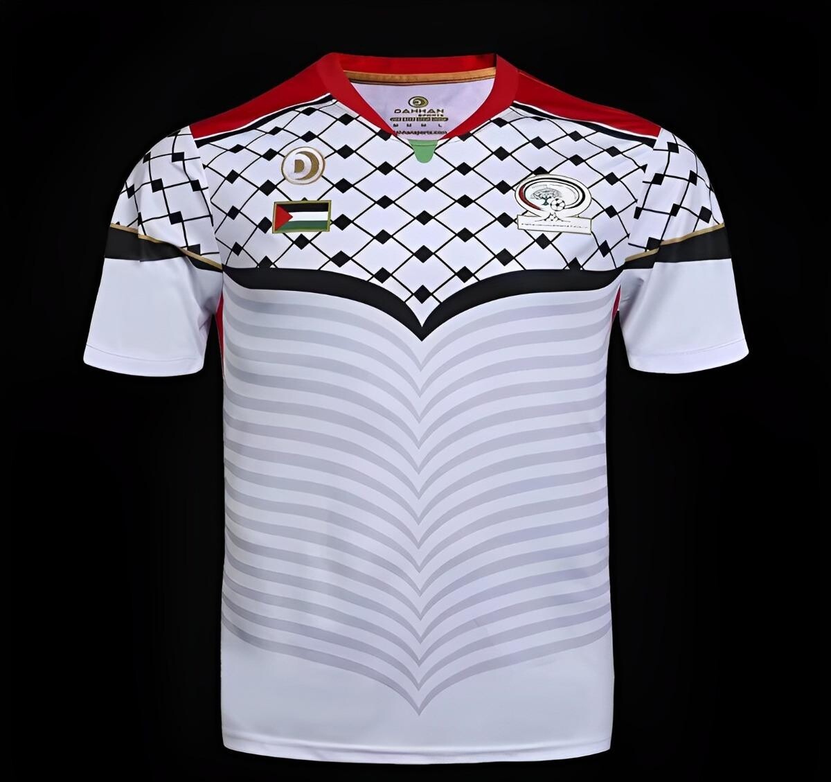 Palestine White and Red Retro Jersey 