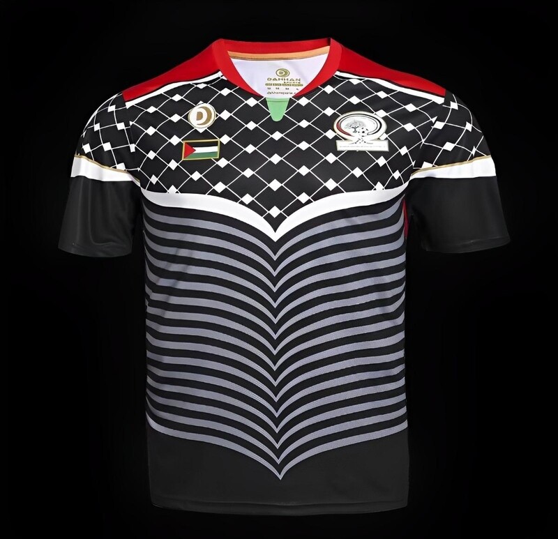 Palestine Black and Red Retro Jersey  Palestine Black and Red Retro Jersey