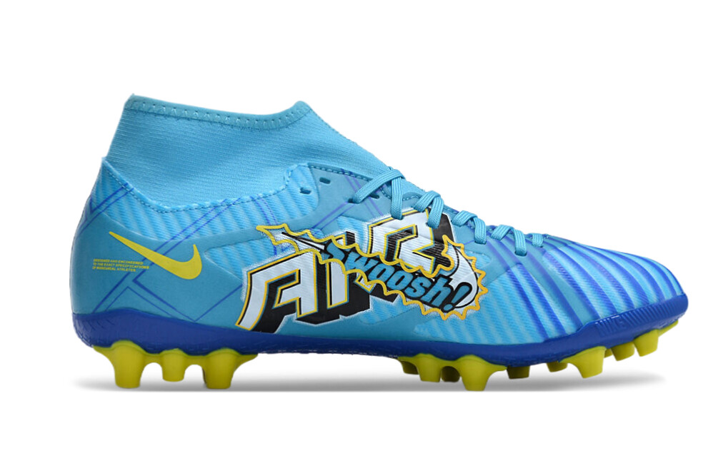 Air Zoom Blue and Yellow High Top Soccer Boot