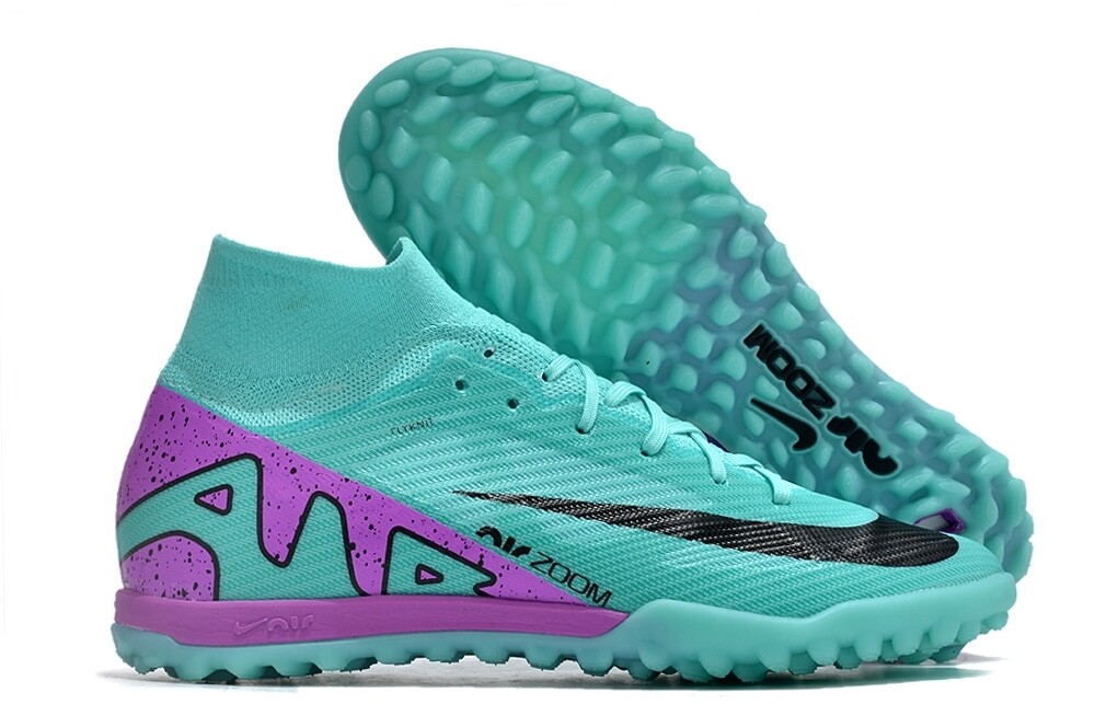 Air Zoom Turquoise and Purple High Top Soccer Boot