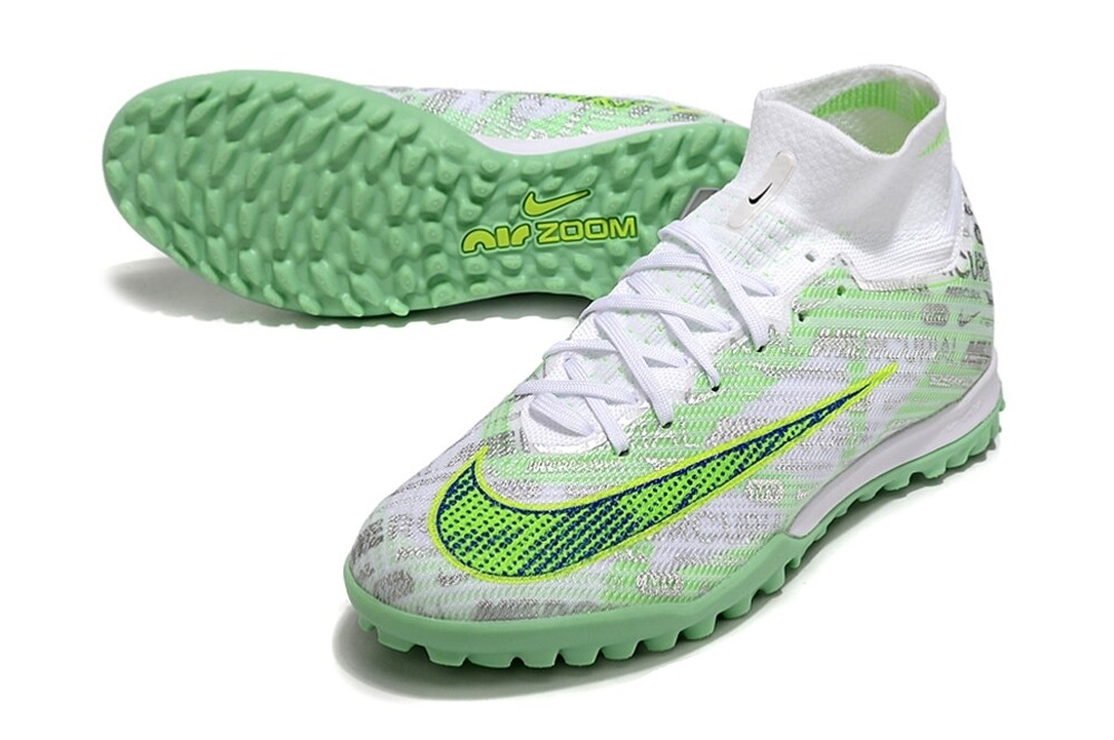 Air Zoom Lime Green and White High Top Soccer Boot