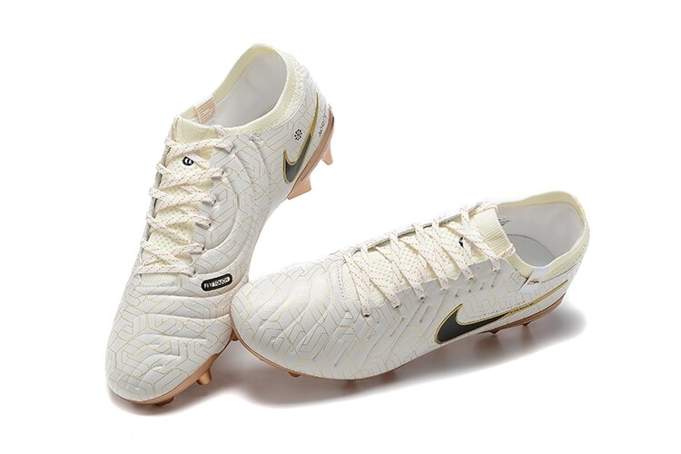 Tiempo Legend White and Bronze Soccer Boot