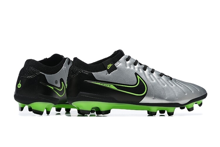 Tiempo Legend Silver and Green Soccer Boot
