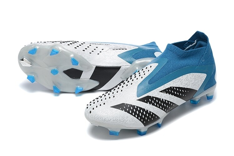 Adidas Predator Accuracy Laceless White and Blue High Top Soccer Boot