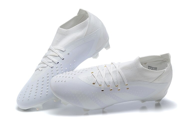 Adidas Predator All White High Top Laces Soccer Boot