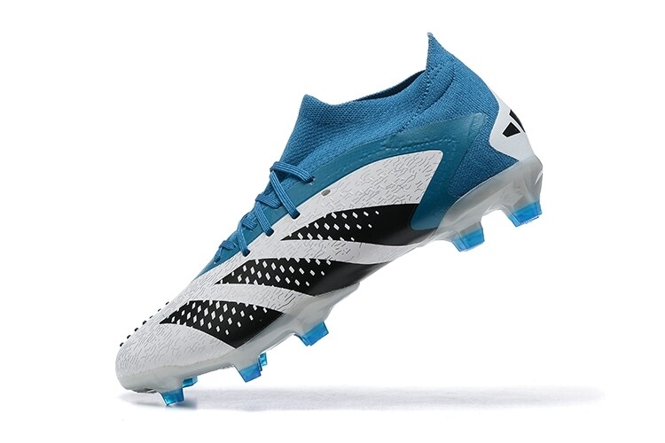 Adidas Predator White and Blue High Top Laces Soccer Boot