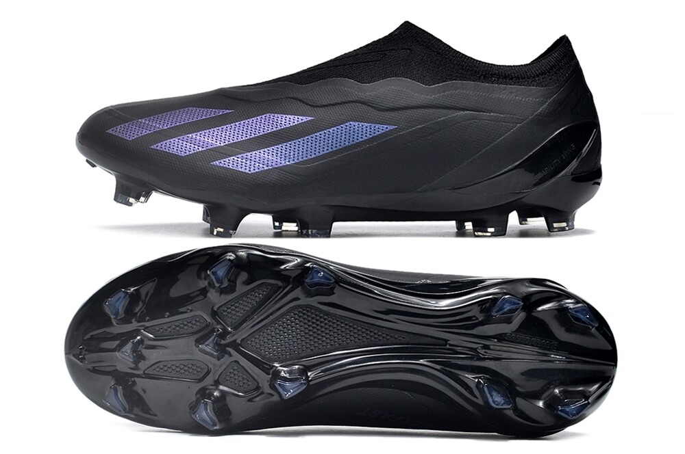 Adidas X Series Black and Purple Laceless Soccer Boot
