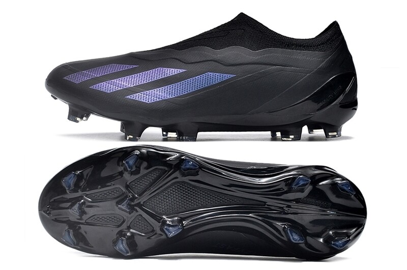 Adidas X Series Black and Purple Laceless Soccer Boot