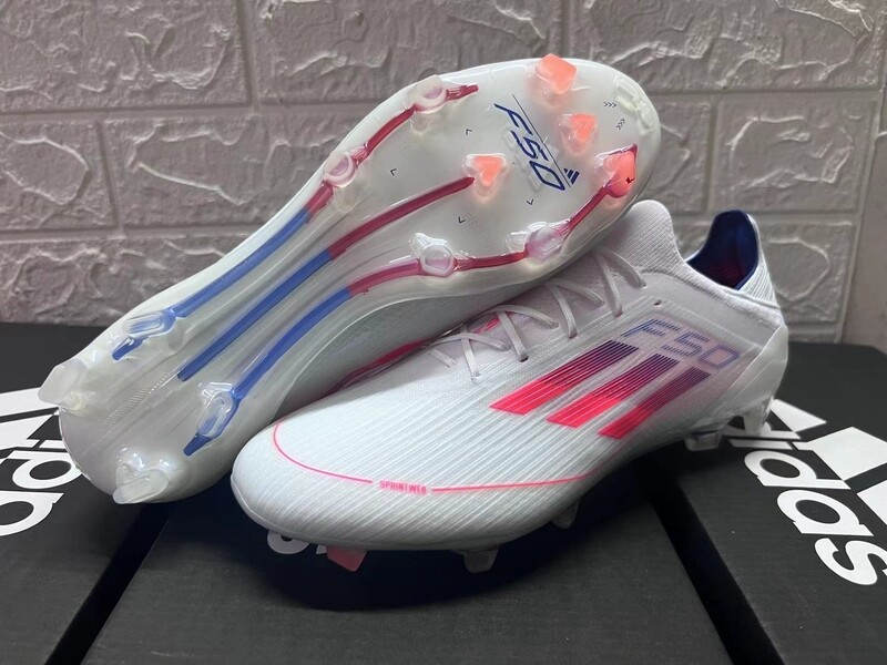 Adidas F50 White and Pink Soccer Boot