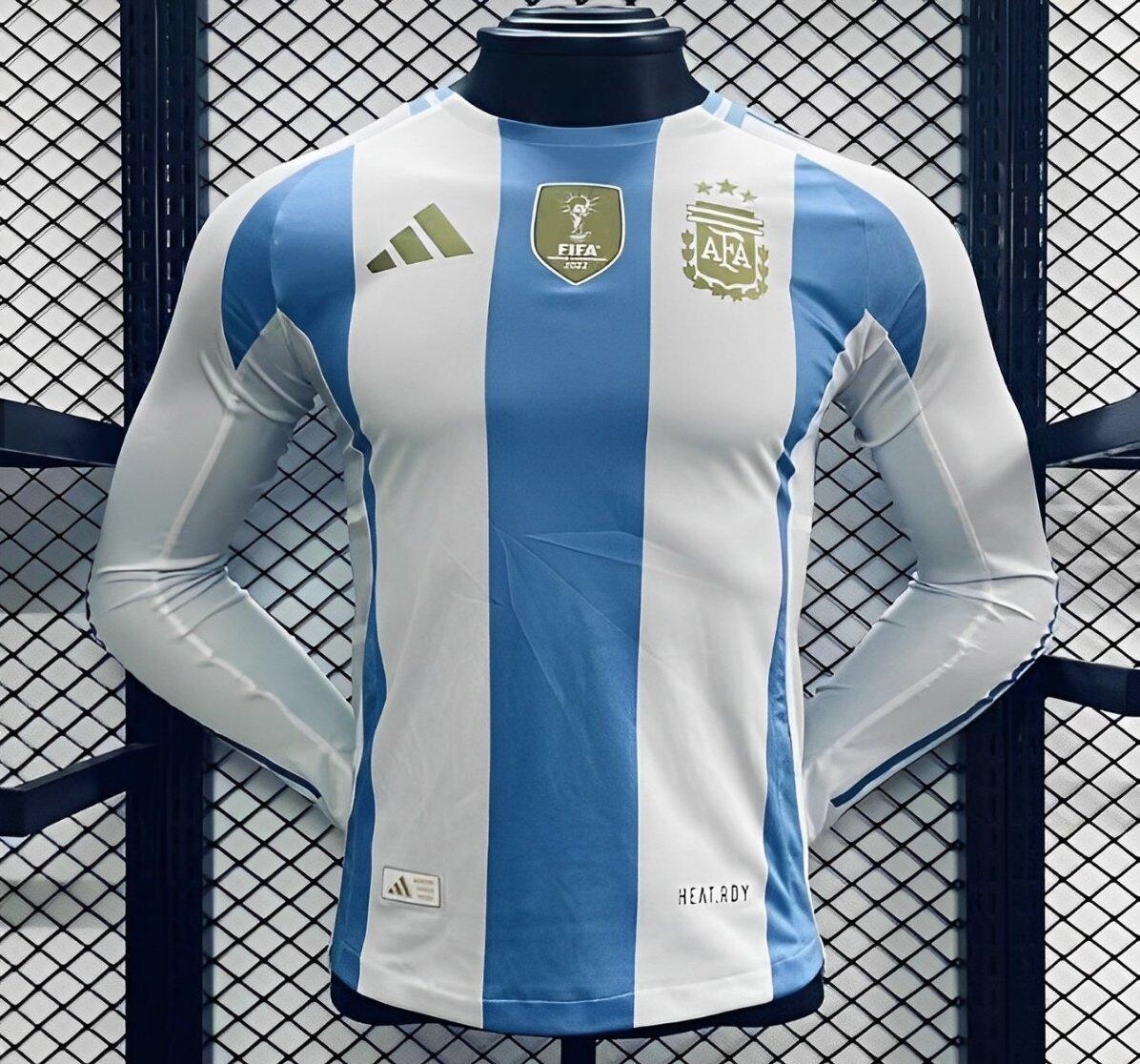 Argentina Home Long Sleeve Player Jersey