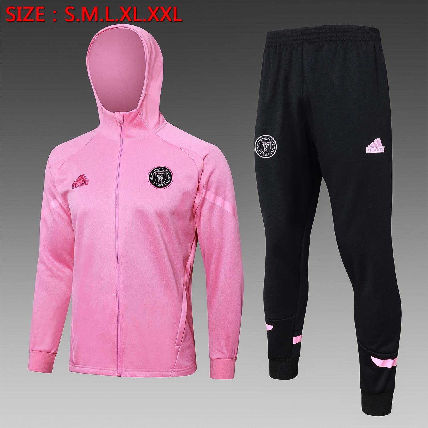 Inter Miami Pink and Black II Hooded Tracksuit Set