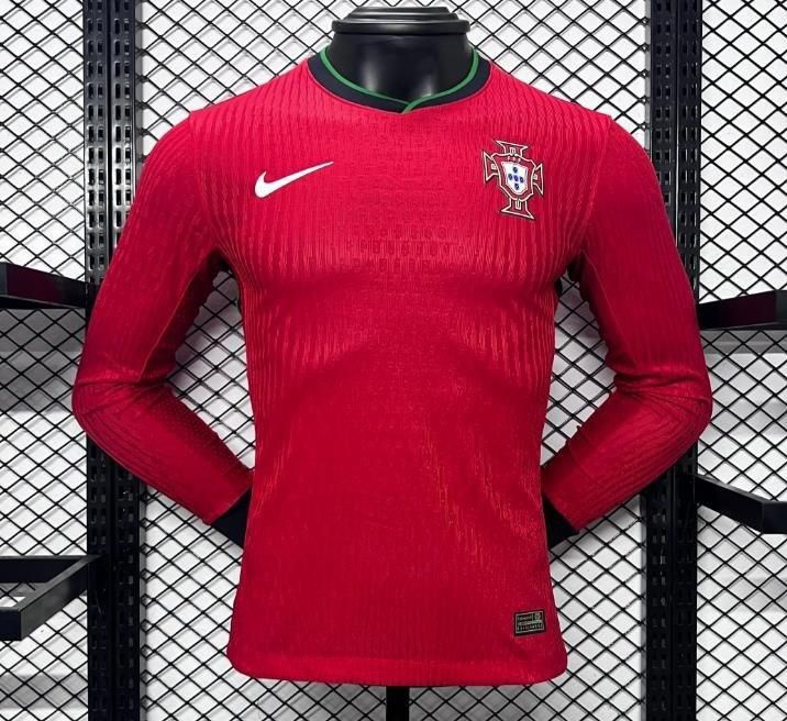 Portugal Home Long Sleeve Player Jersey