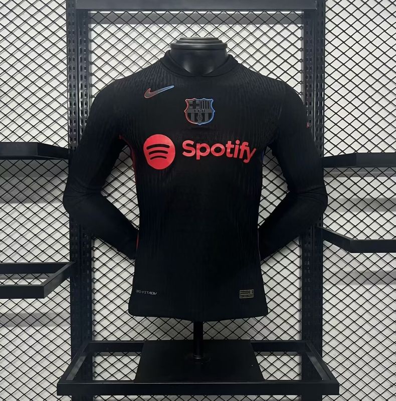 Barcelona Away Long Sleeve Player Jersey