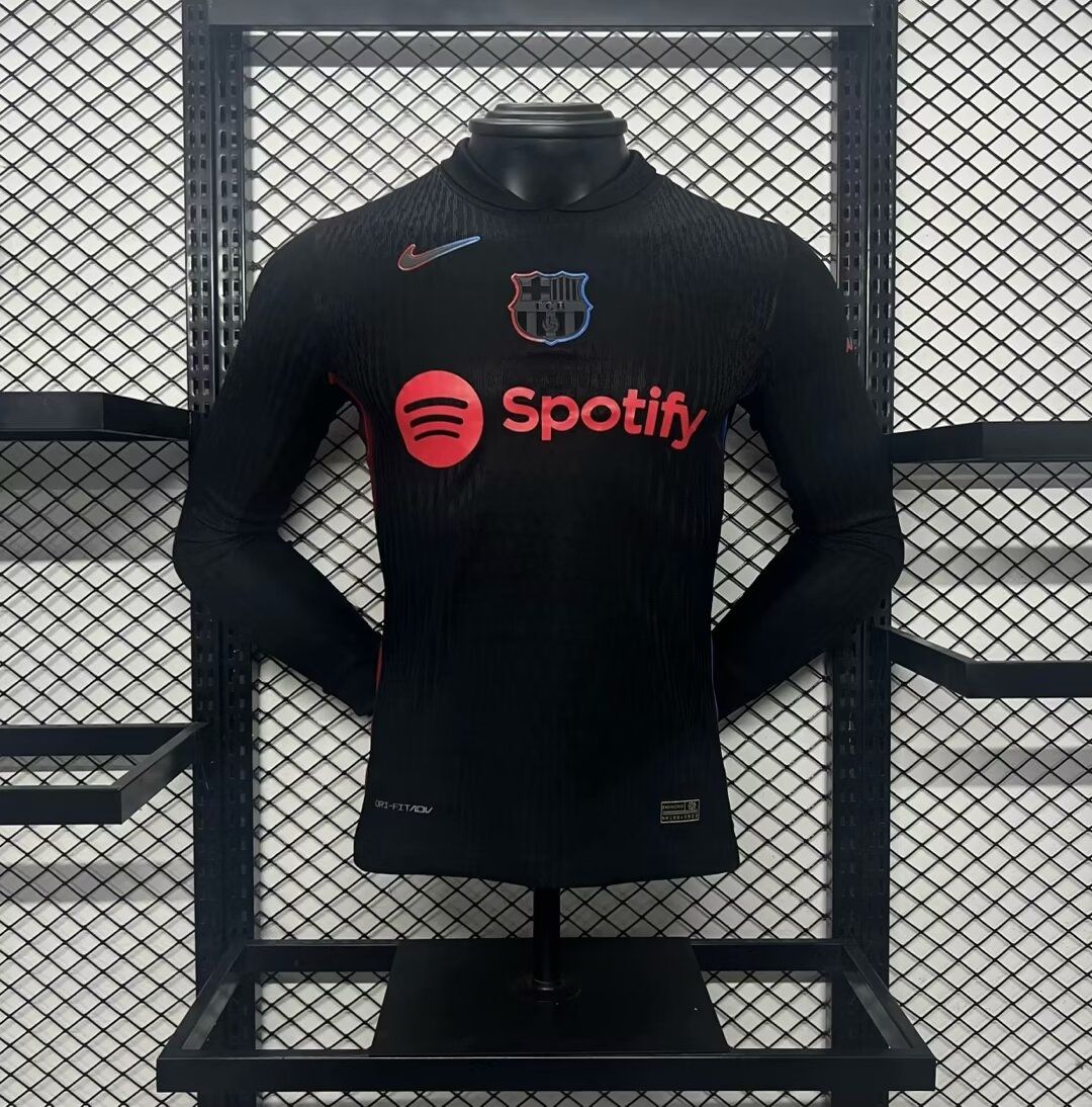 Barcelona Away Long Sleeve Player Jersey