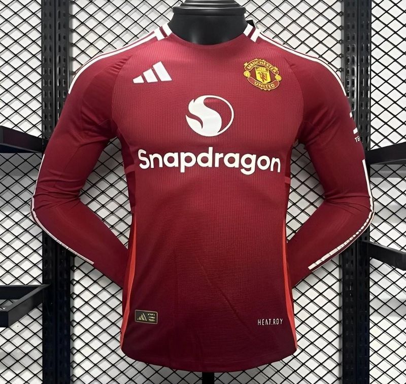 Man United Home Long Sleeve Player Jersey
