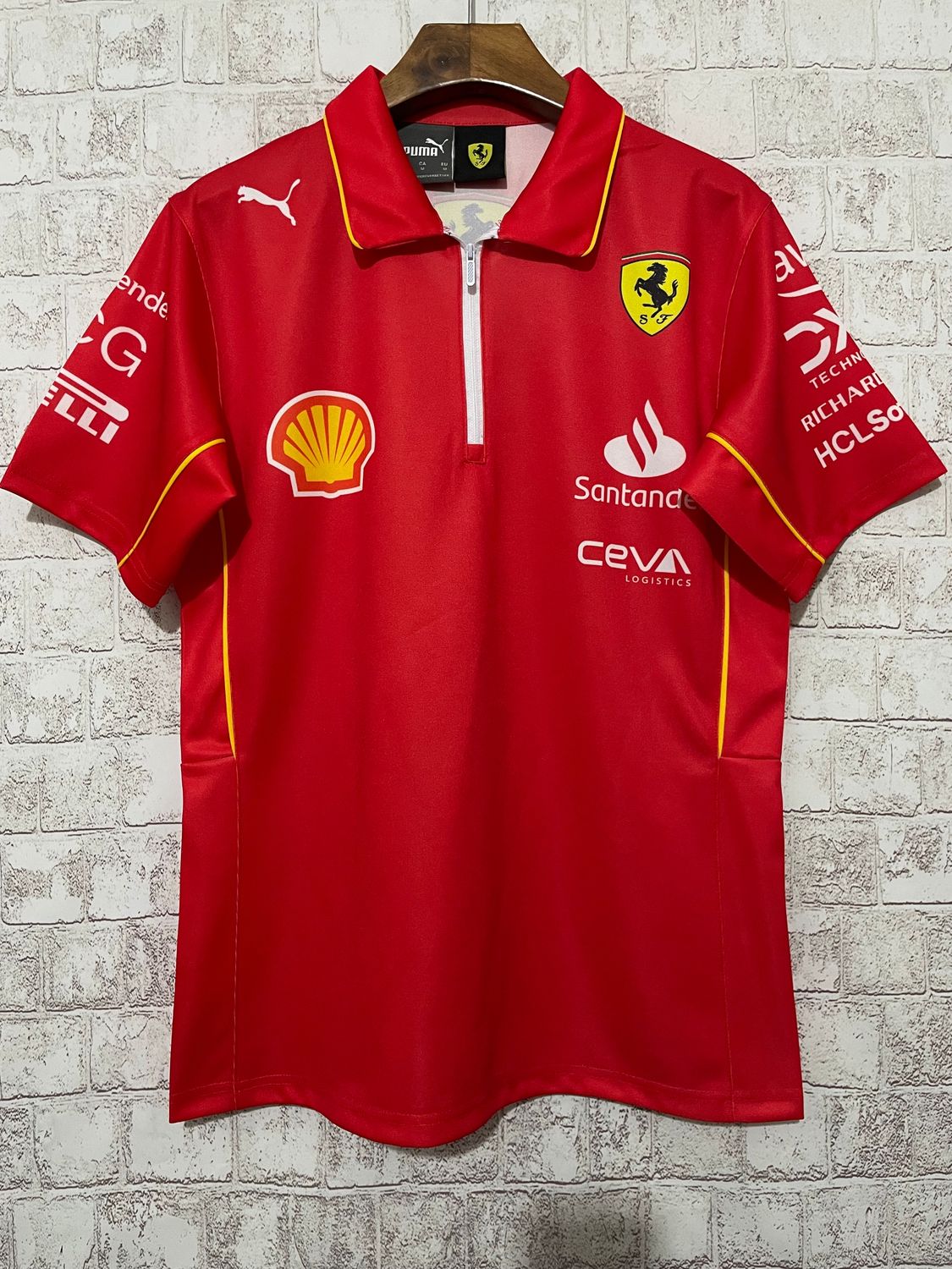 Ferrari White Zip Collar Racing Suit 