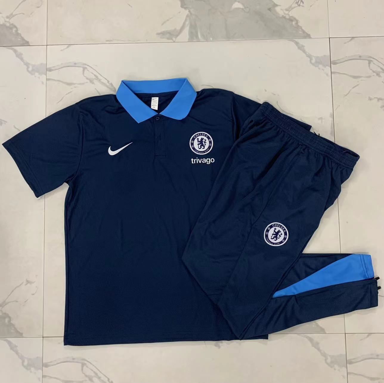 Chelsea Navy Short Sleeve Tracksuit