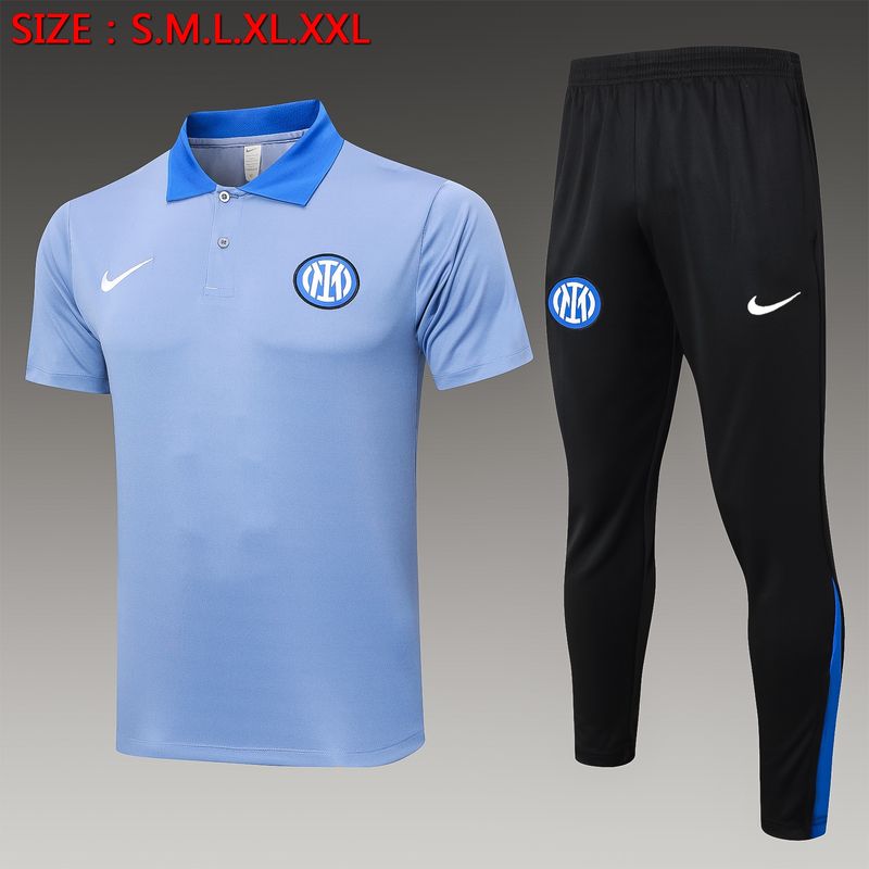 Inter Milan Blue and Black Short Sleeve Tracksuit