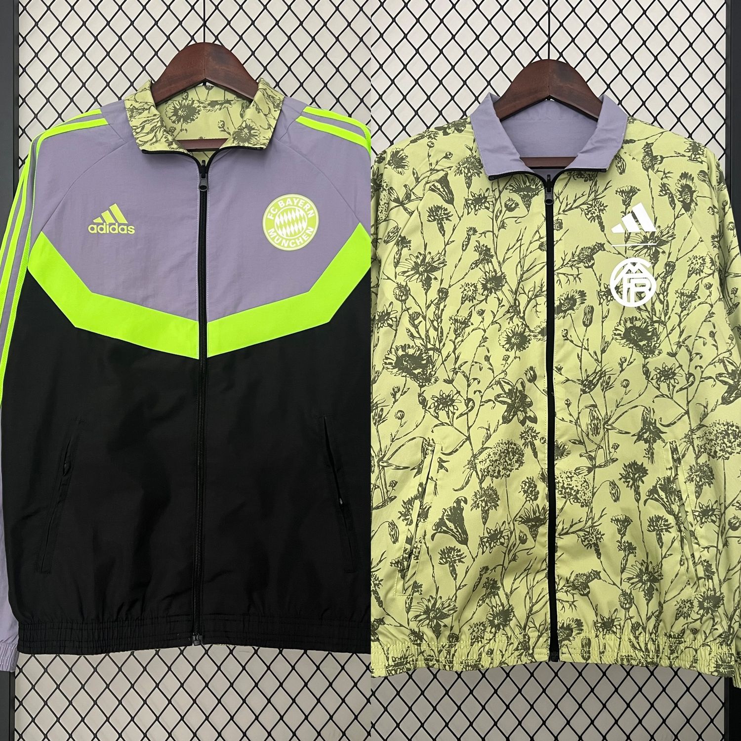Bayern Munich Black and Green Reversible Windbreaker 