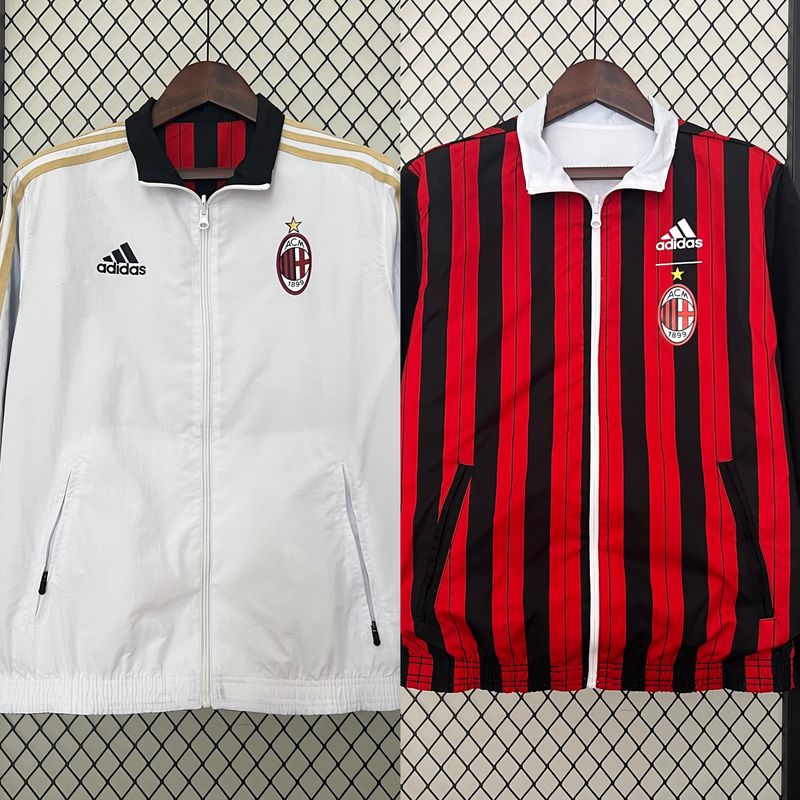 AC Milan Red, Black and White Reversible Windbreaker 