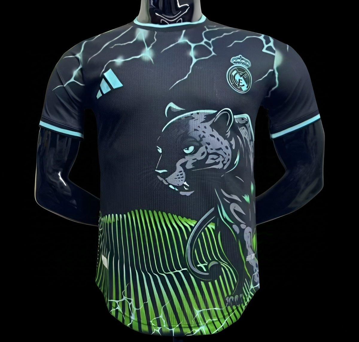 Real Madrid Black and Green Panther Special Vapor Jersey