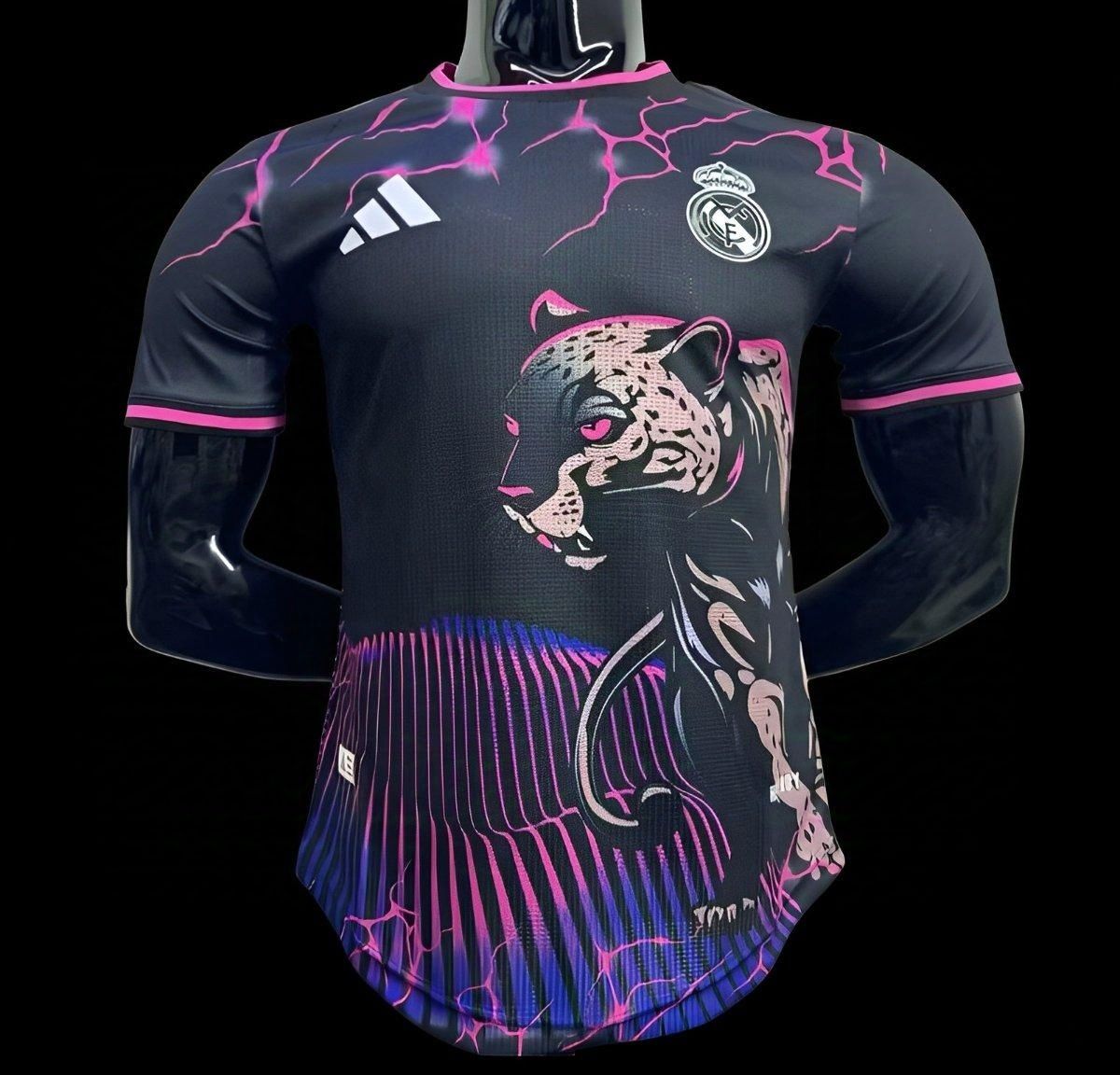 Real Madrid Black and Pink Panther Special Vapor Jersey