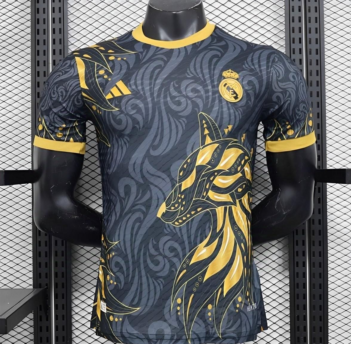 Real Madrid Black and Golden Tan Special Vapor Jersey
