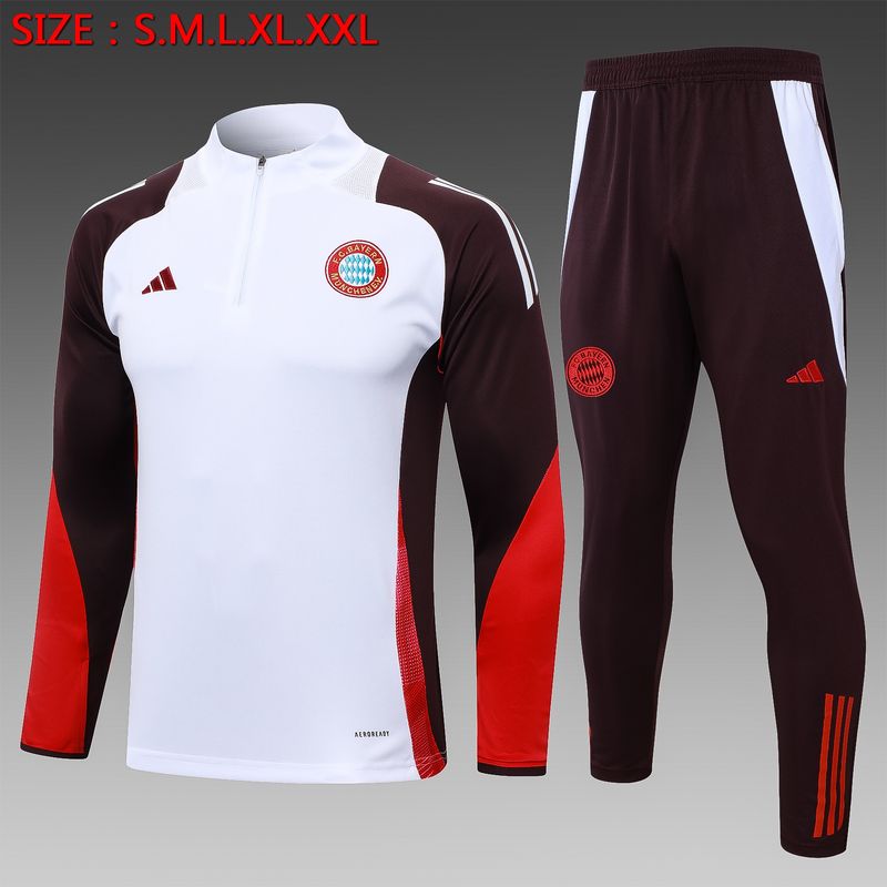 Bayern Munich White, Maroon and Red Long Sleeve Training Set 