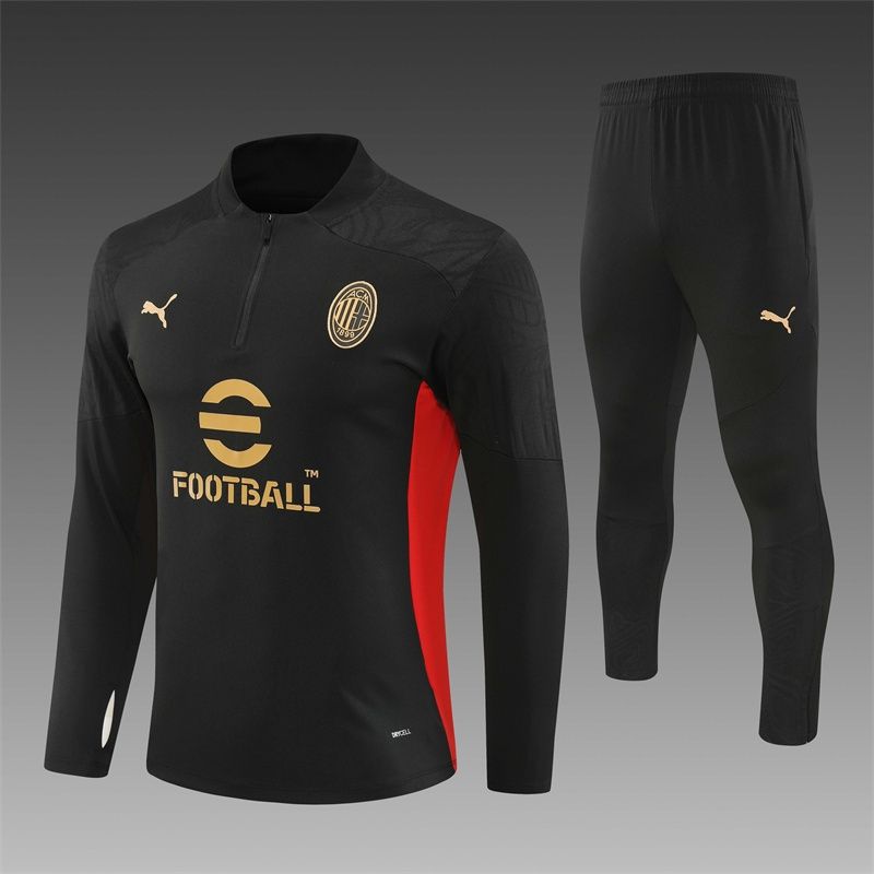 AC Milan Black and Red Long Sleeve Training Set 