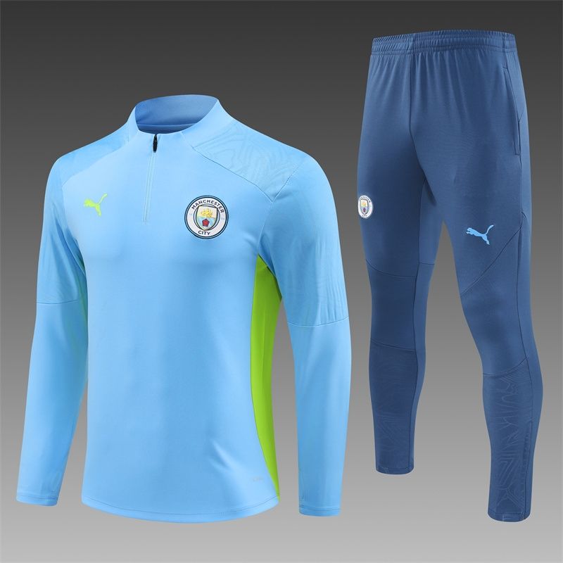 Manchester City Blue, Green and Navy Long Sleeve Training Set 
