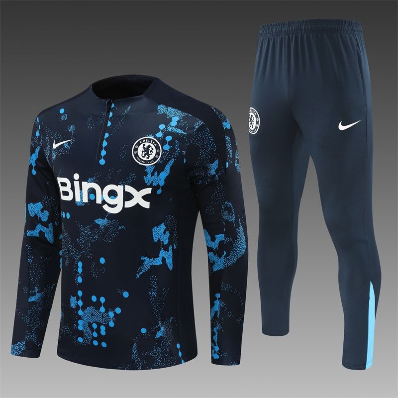 Chelsea Navy and Blue Long Sleeve Training Set 
