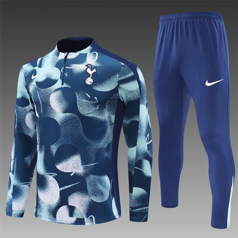 Tottenham Blue and Navy Long Sleeve Training Set 