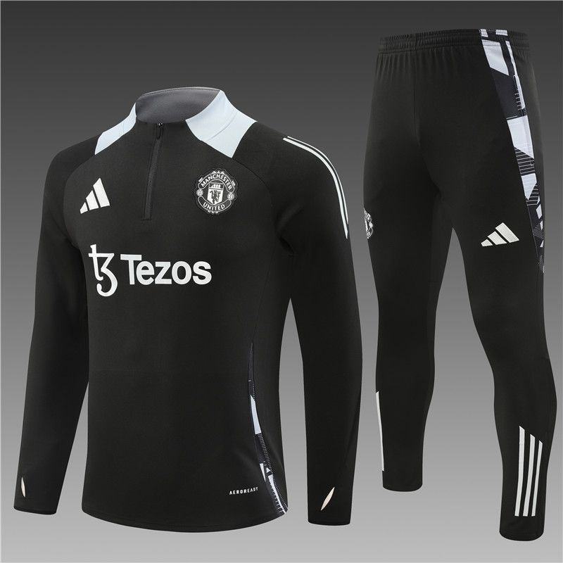 Man United Black, White and Grey Long Sleeve Training Set 
