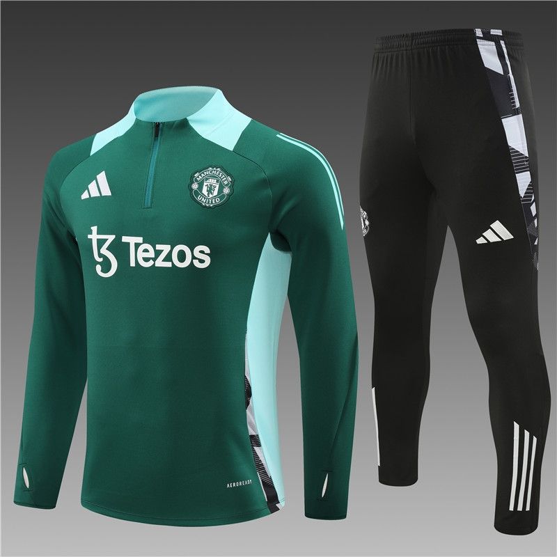 Man United Green and Black Long Sleeve Training Set 