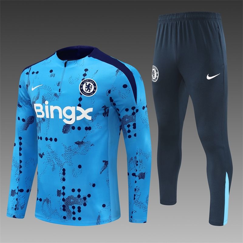 Chelsea Blue and Navy Long Sleeve Training Set 