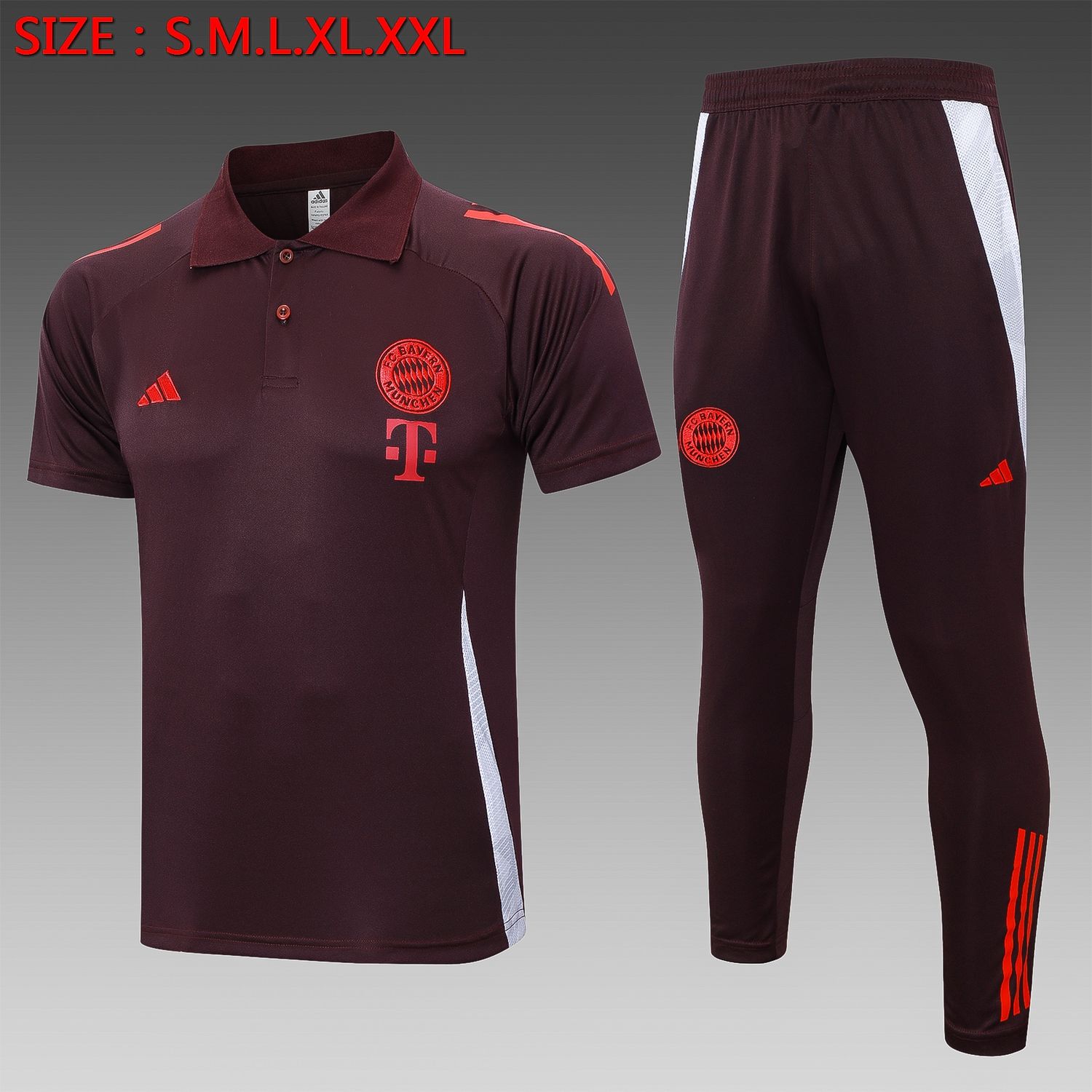 Bayern Munich Maroon Short Sleeve Tracksuit